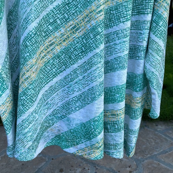 🌺 NALLY & MILLIE; Pretty Designer, Green/White/Yellow 3/4 Length Sleeve Top XL! - Picture 3 of 12